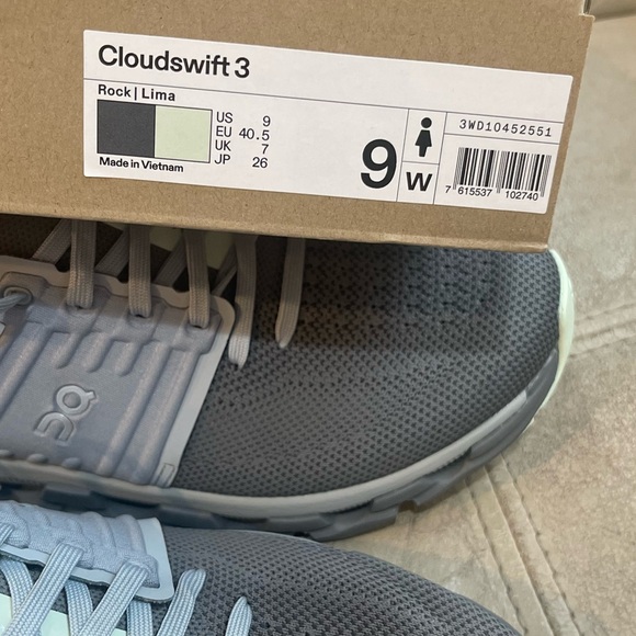 Brand New On Cloud Running womens cloudswift 3 Shoes in rock color size 9 - Picture 6 of 11